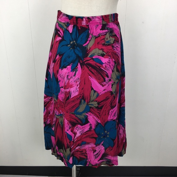 Vintage 80s Bold Abstract Floral Skirt - Picture 6 of 7